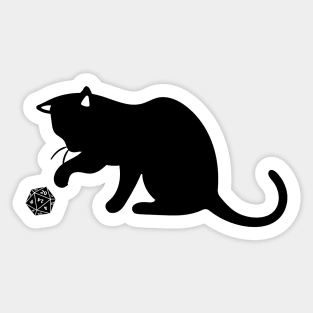 D20 Board Game Cat Sticker